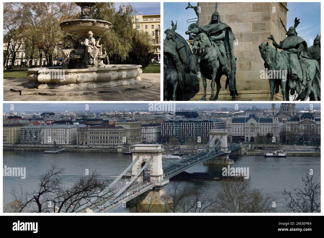 Budapest La hermosa capital de Hungría, una de las ciudades más bellas que bordean el Danubio Foto de stock