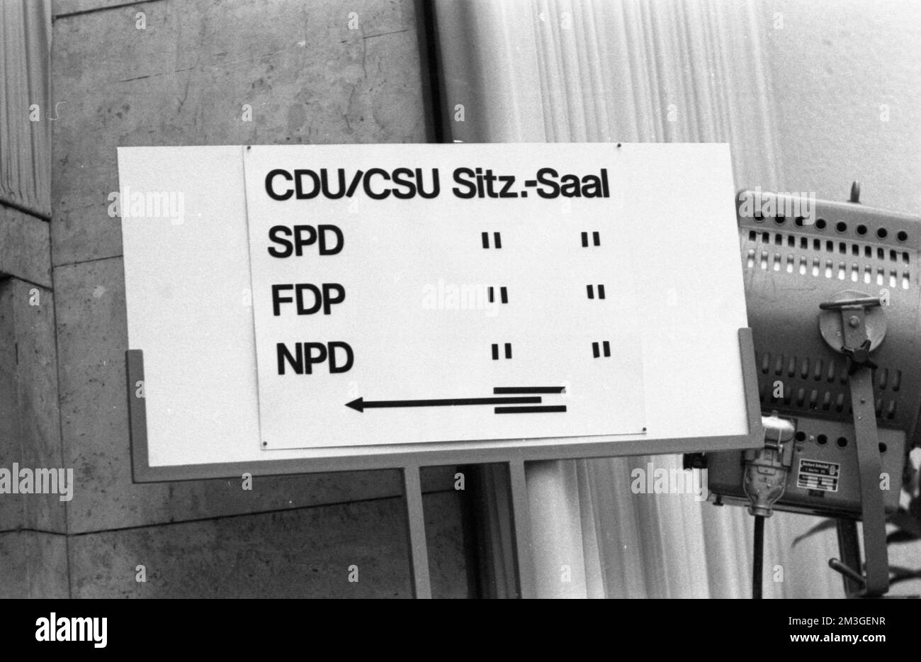 La Asamblea Federal eligió al nuevo Presidente Federal Gustav Heinemann (SPD) en la tercera vuelta de la votación el 5 de marzo de 1969 en Berlín, la CDU Foto de stock