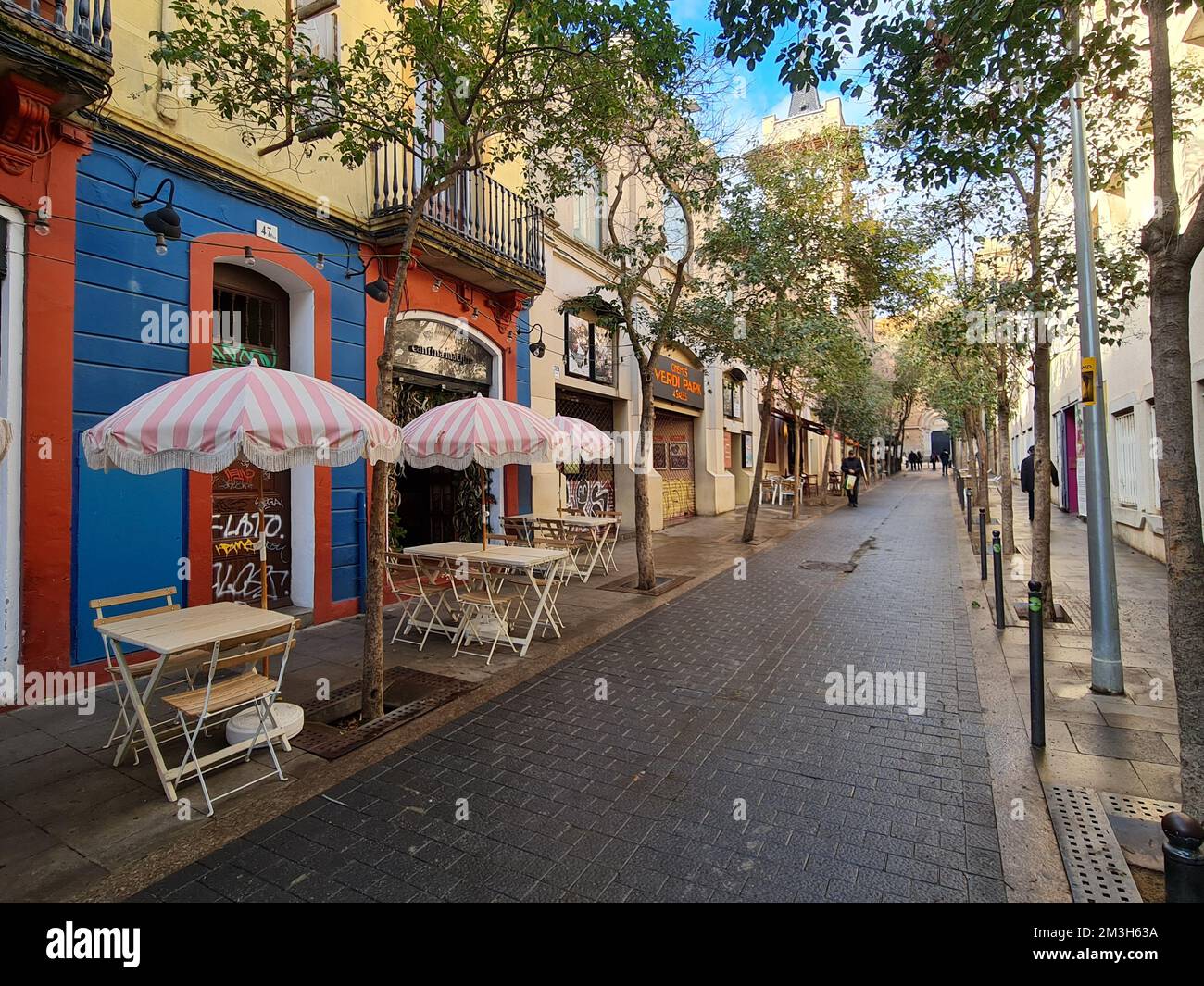 Barrio de Gracia, Barcelona, Cataluña, España- Foto de stock