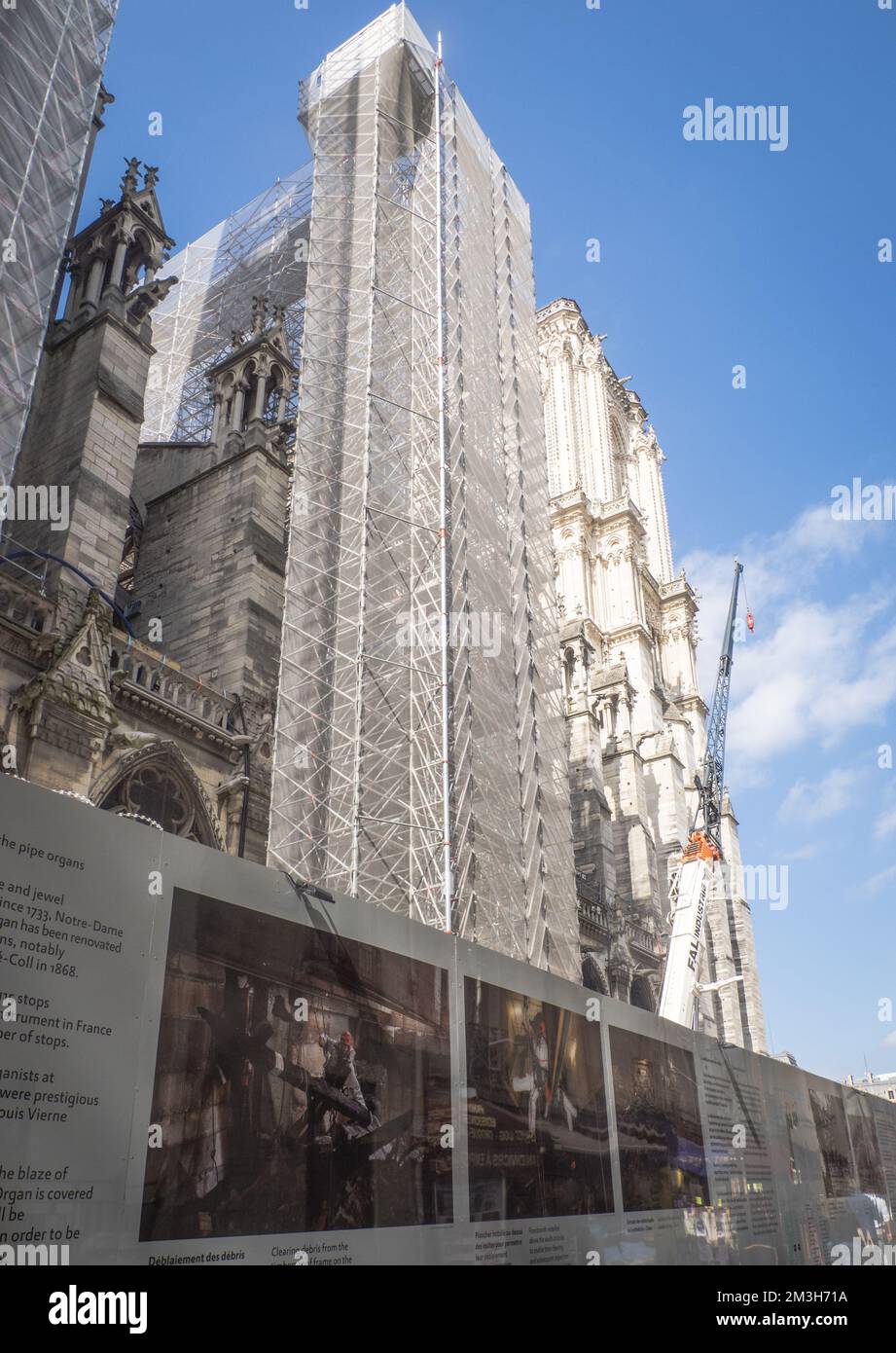 Notre Dame en construcción, París Foto de stock