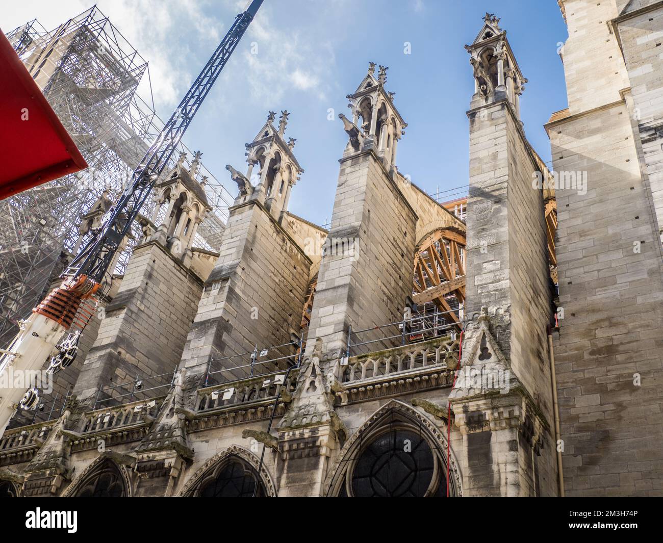 Notre Dame en construcción, París Foto de stock