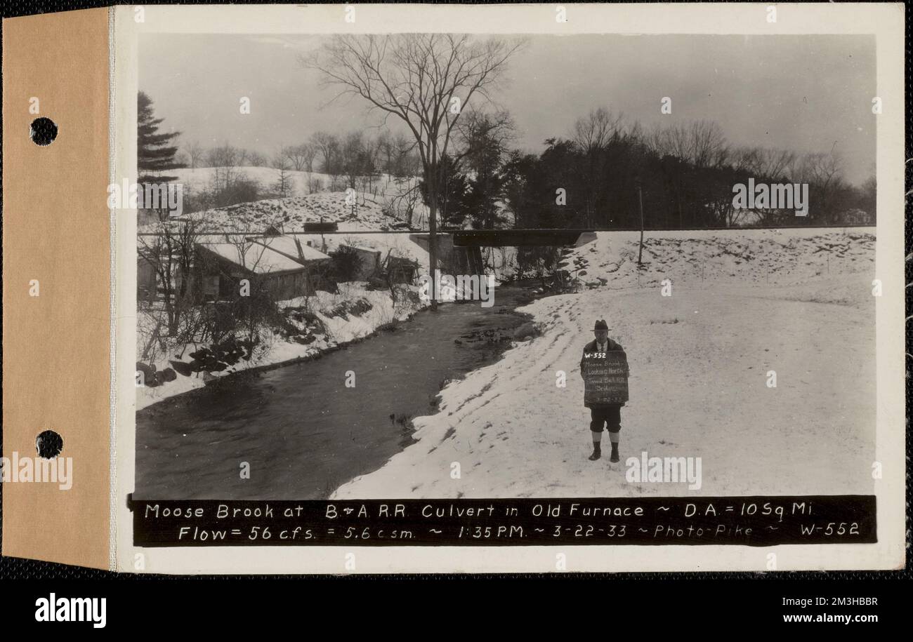 Moose Brook en Boston y Albany Ferrocarril Culvert en Old Furnace, área