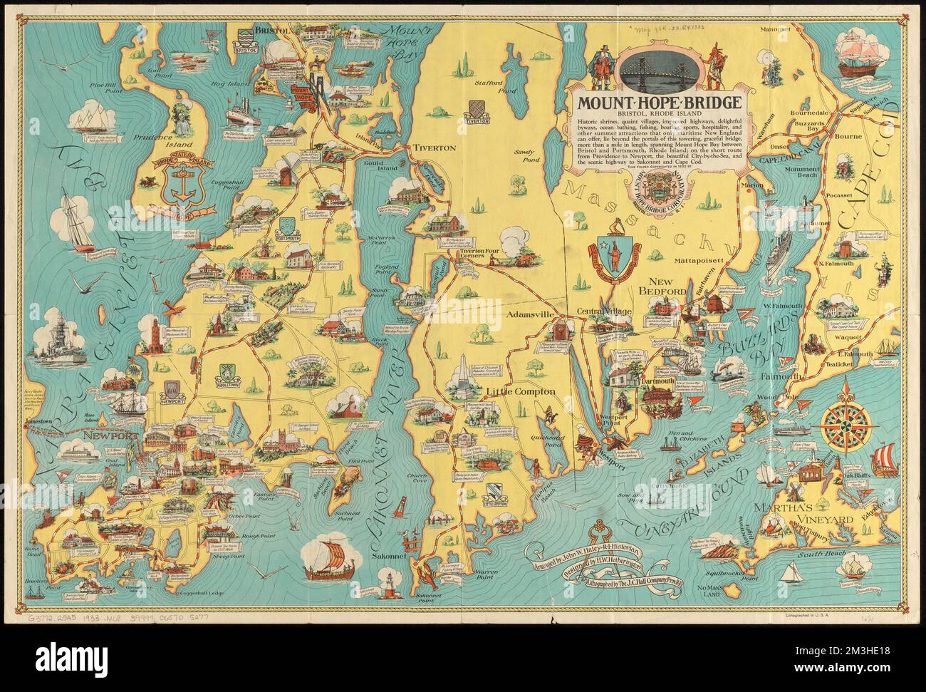 Mount Hope Bridge, Bristol, Rhode Island, Newport R.I., Historia, Mapas