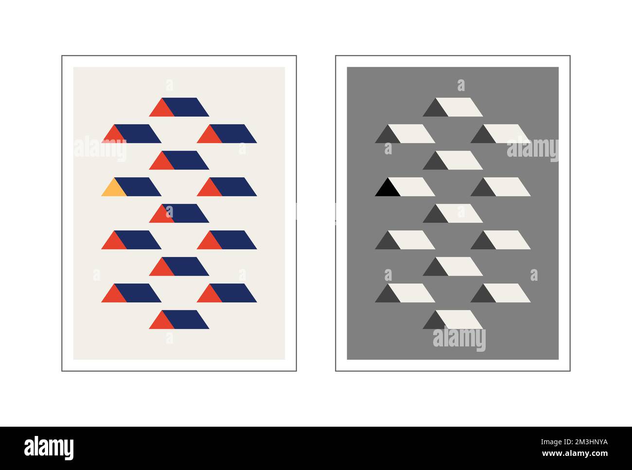 Bauhaus carteles verticales abstractos con formas. Ilustración del Vector