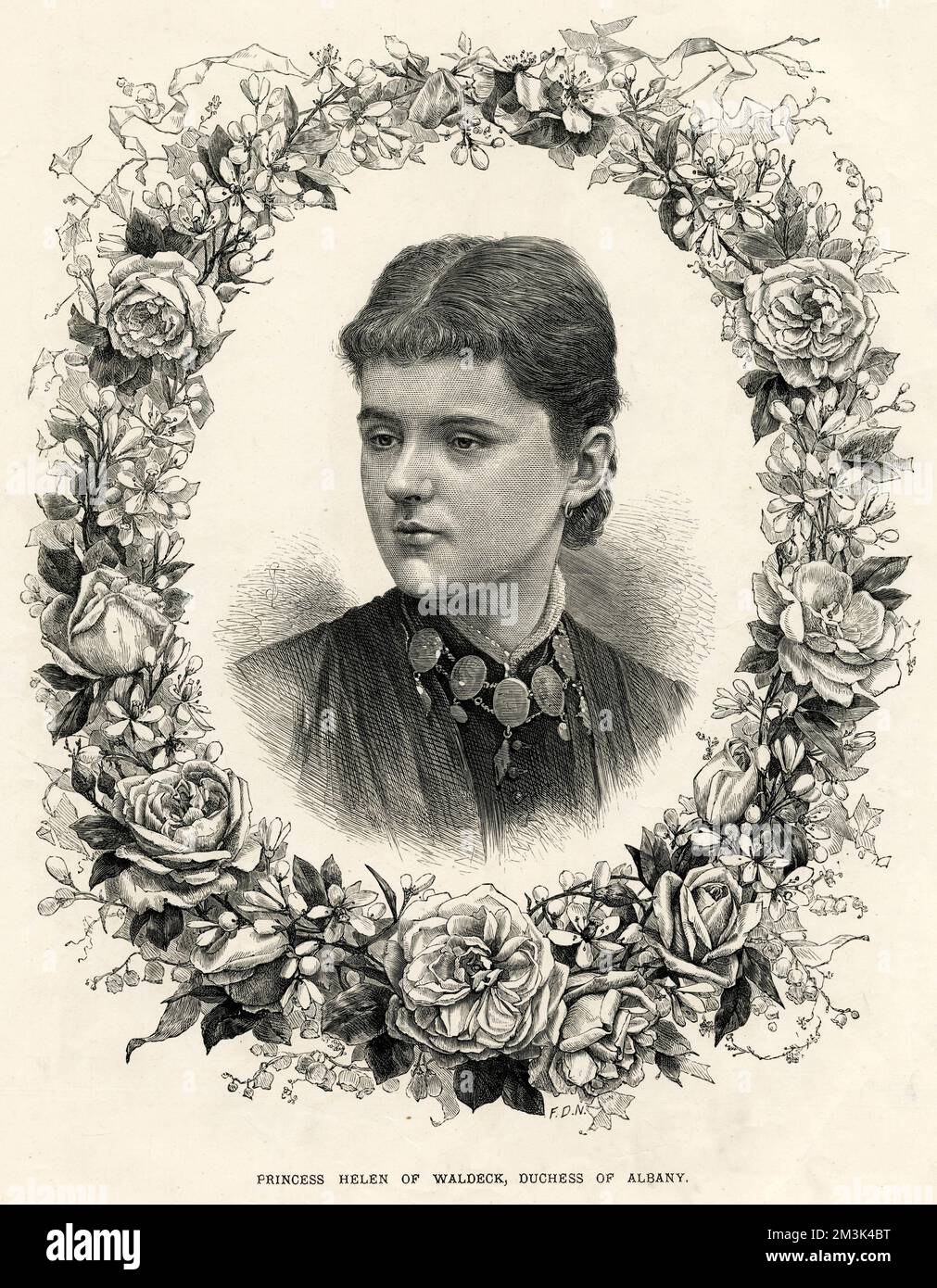 Princesa Helena de Waldeck y Pyrmont (1861-1922), duquesa de Albany y esposa del príncipe Leopold, duque de Albany. Se casaron el 27 de abril de 1882 en la Capilla de San Jorge, Windsor. Lamentablemente, Leopold murió a consecuencia de la hemofilia en marzo de 1884, tras una caída. 1882 Foto de stock