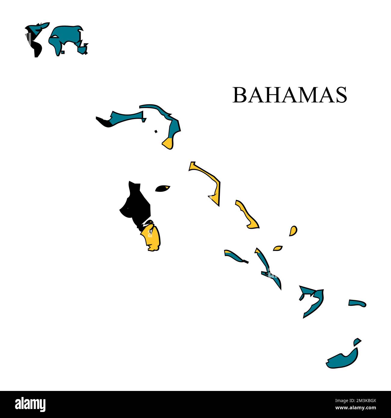 El mapa de Bahamas ilustración vectorial. Economía global. País famoso ...