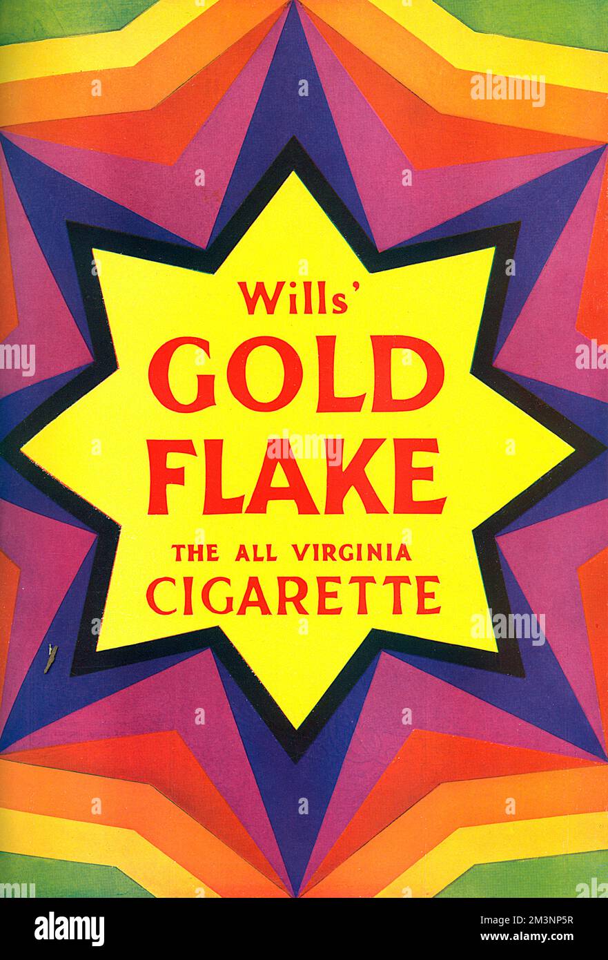 Un anuncio llamativo por Wills Gold Flake, el cigarrillo All Virginia. Fecha: 1928 Foto de stock