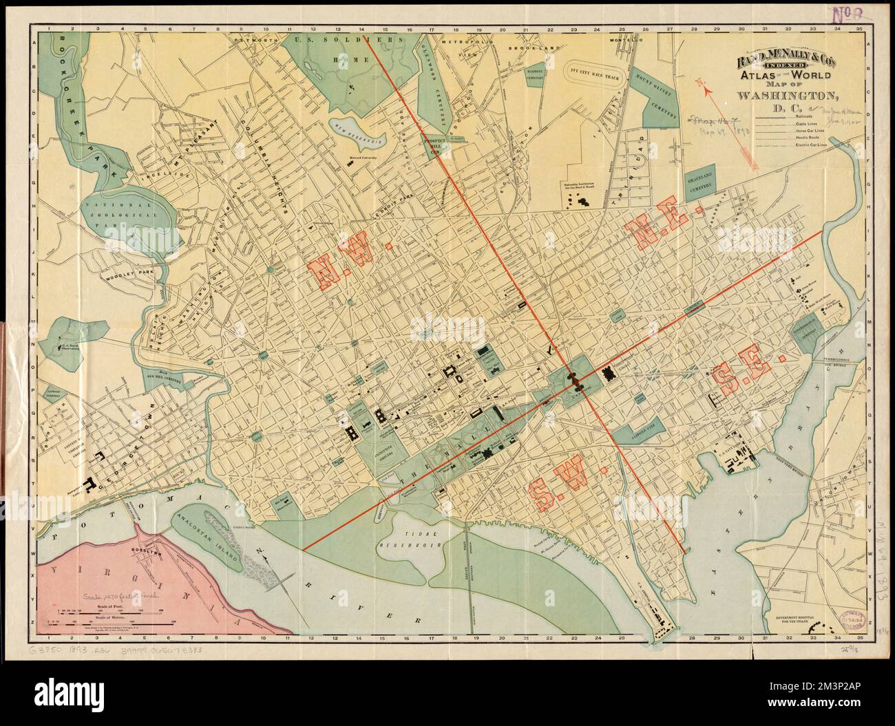 Rand Atlas Del Mundo Indexado De Mcnally And Co Mapa De Washington D