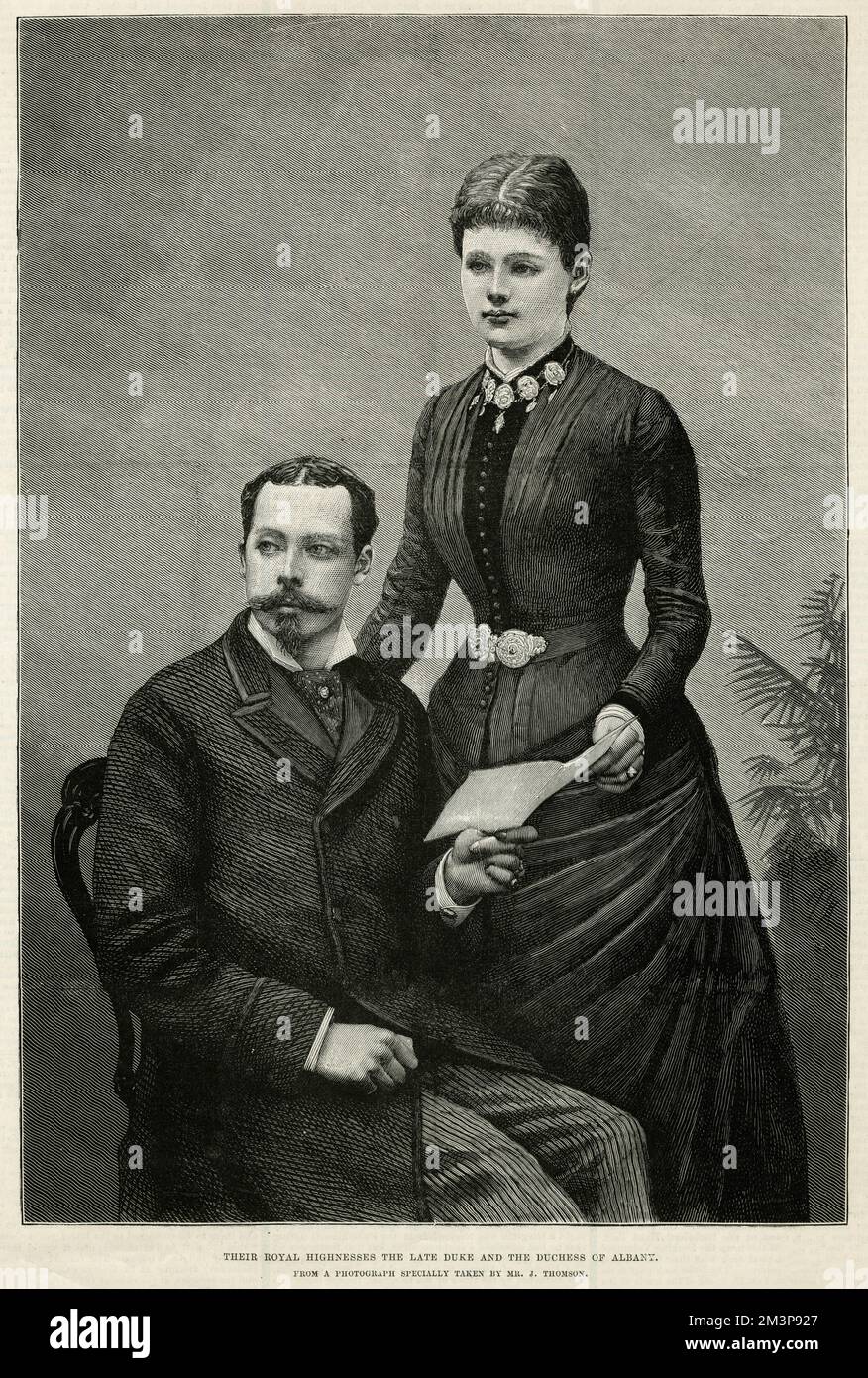 El príncipe Leopold, duque de Albany (1855 - 1884) con su esposa, la princesa Helena de Waldeck y Pyrmont, duquesa de Albany, (1861 - 1922). Foto de stock