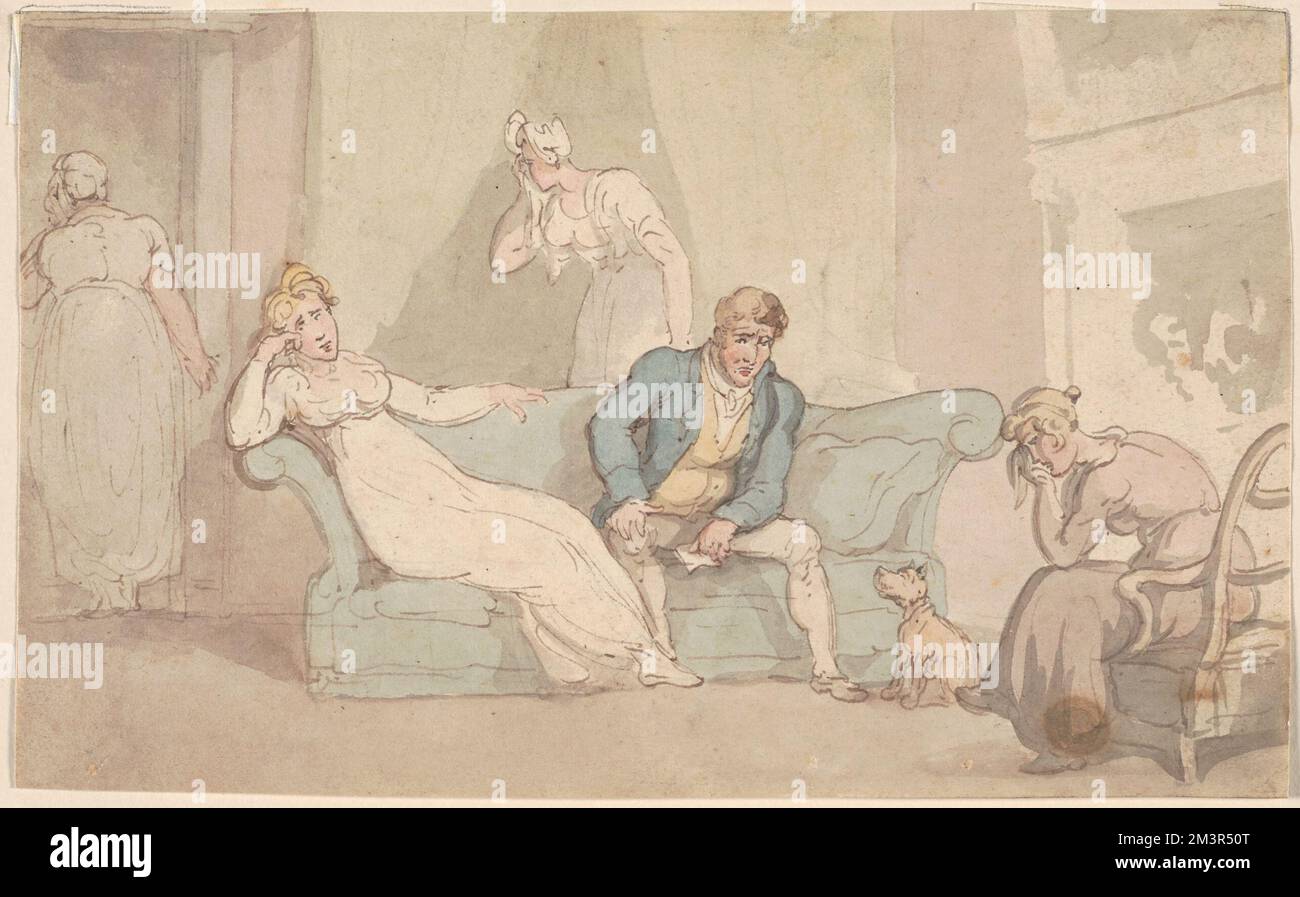 Los jugadores arruinados, los jugadores, la tristeza. Thomas Rowlandson (1756-1827). Estampados y dibujos Foto de stock