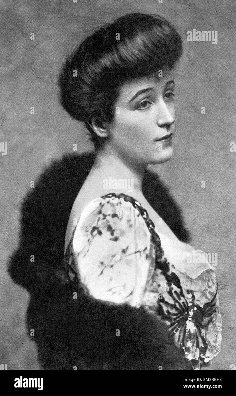 Ava Lowle Astor (alias Ava Lowle Wilder), primera esposa de John Jacob Astor IV, madre de Vincent Astor, suegra de Brooke Astor, representada en el 'Searchlight in Society' largometraje en The Tatler. Fecha: 1910 Foto de stock