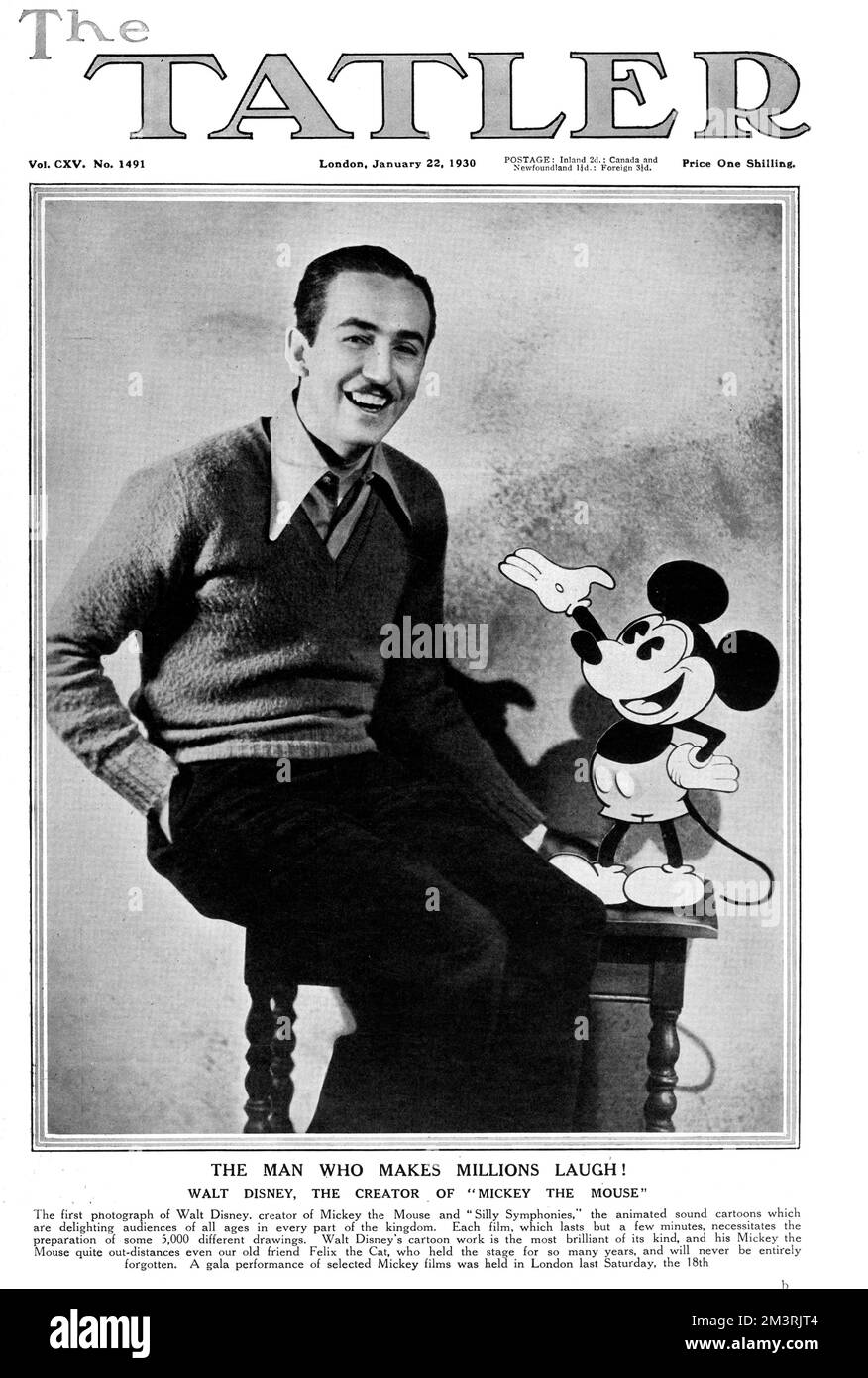 Portada De The Tatler Con Una Fotografía De Walt Disney 1901 1966 Productor De Cine