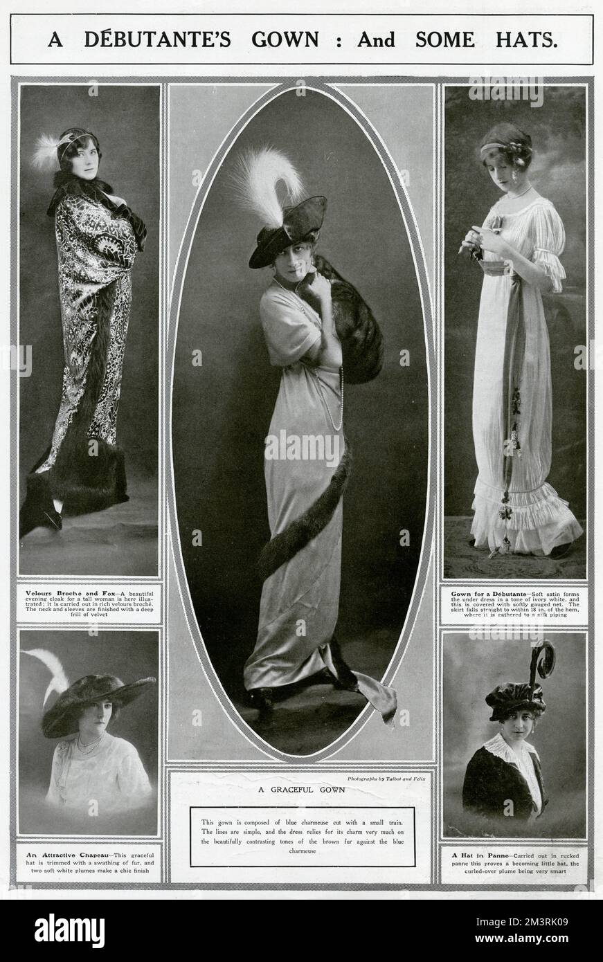 Mujeres de primera clase con las últimas prendas de invierno. 1913 Foto de stock