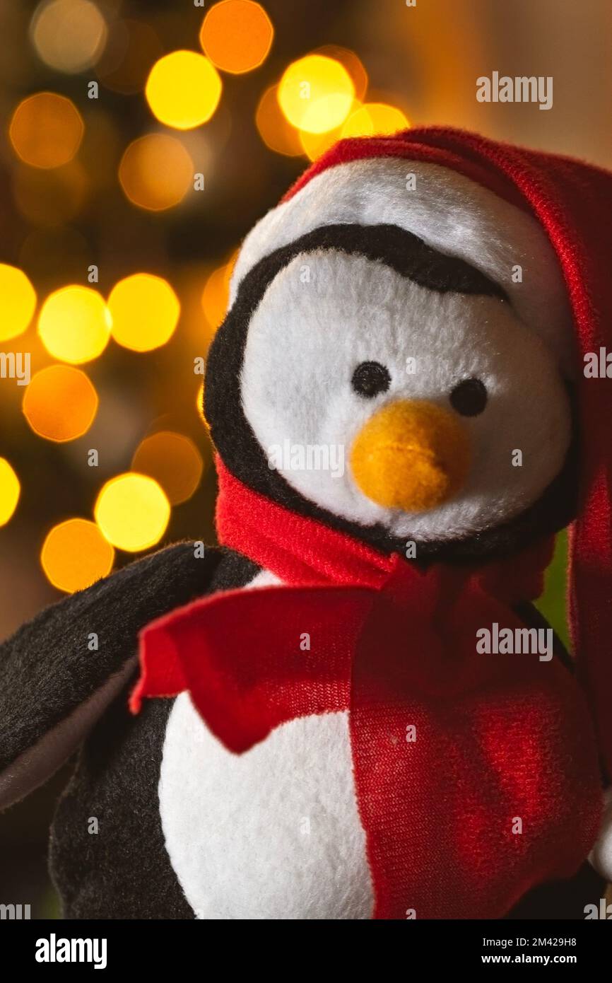  Sudadera de Navidad con botón de pingüino rojo para