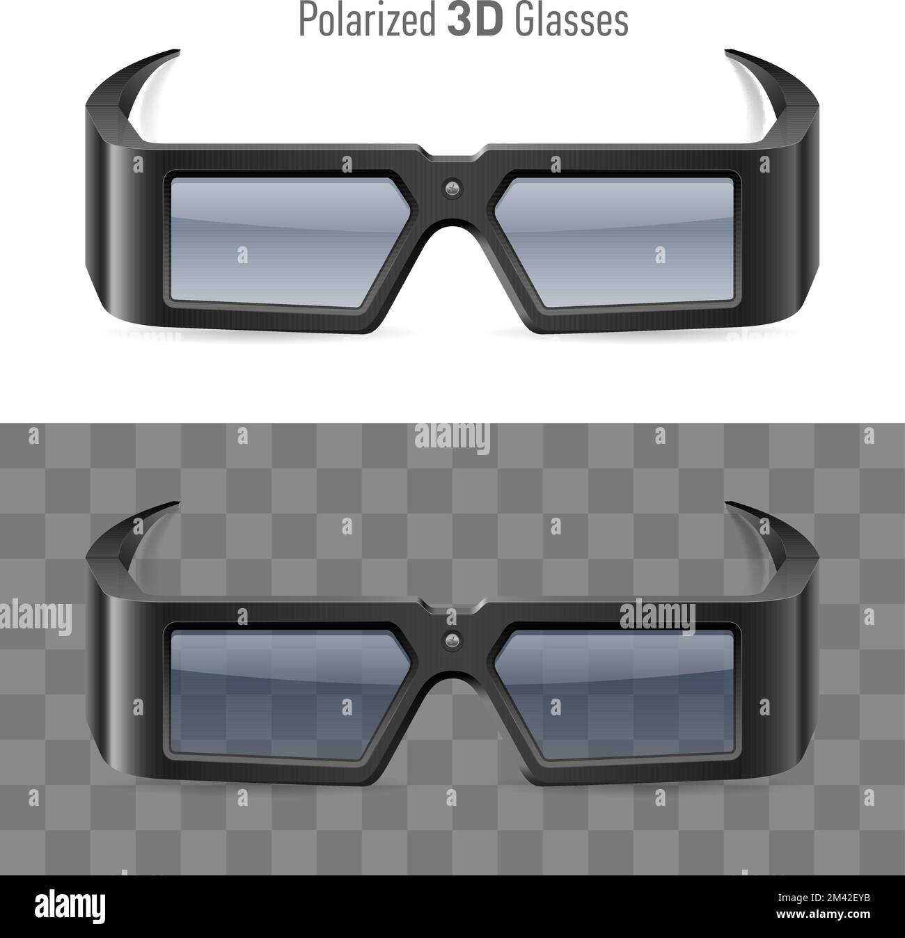 Ilustración de las gafas de cine 3D polarizadas sobre fondo blanco y  transparente. Elemento de diseño de accesorios para ver películas Imagen  Vector de stock - Alamy