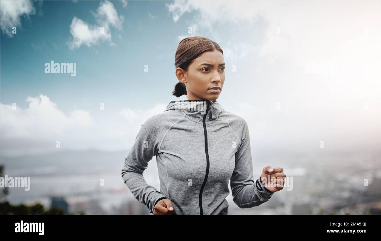 Mujer corriendo libre Stock Photo