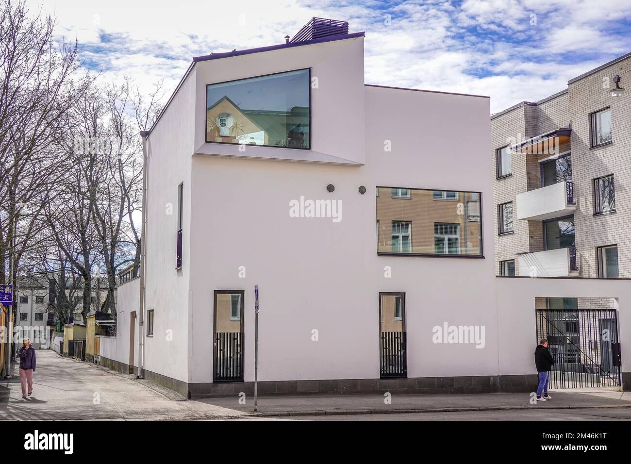 Modernes Wohnhaus, Neubau, Einfamilienhaus, Altstadt, Helsinki, Finlandia Foto de stock