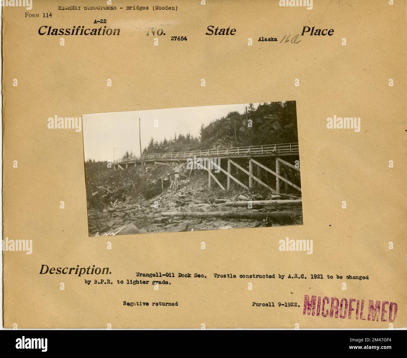 Wrangell Highway Oil Dock Sección. Leyenda original WrangellOil Dock