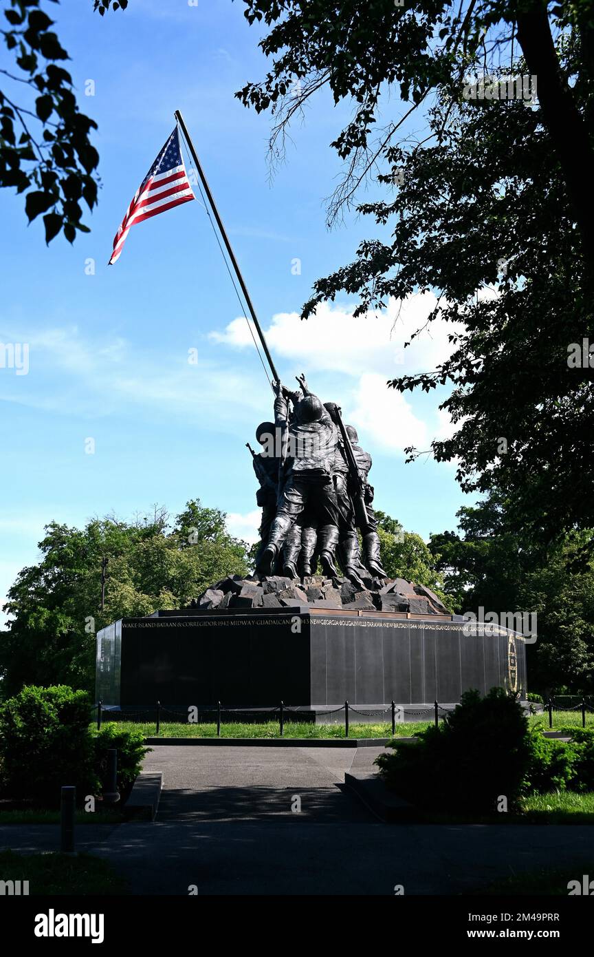 U.S. Marine Corps War Memorial, Washington DC, Estados Unidos de América Foto de stock