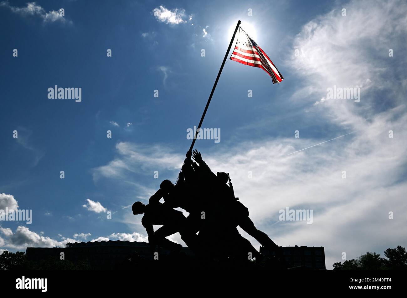U.S. Marine Corps War Memorial, Washington DC, Estados Unidos de América Foto de stock