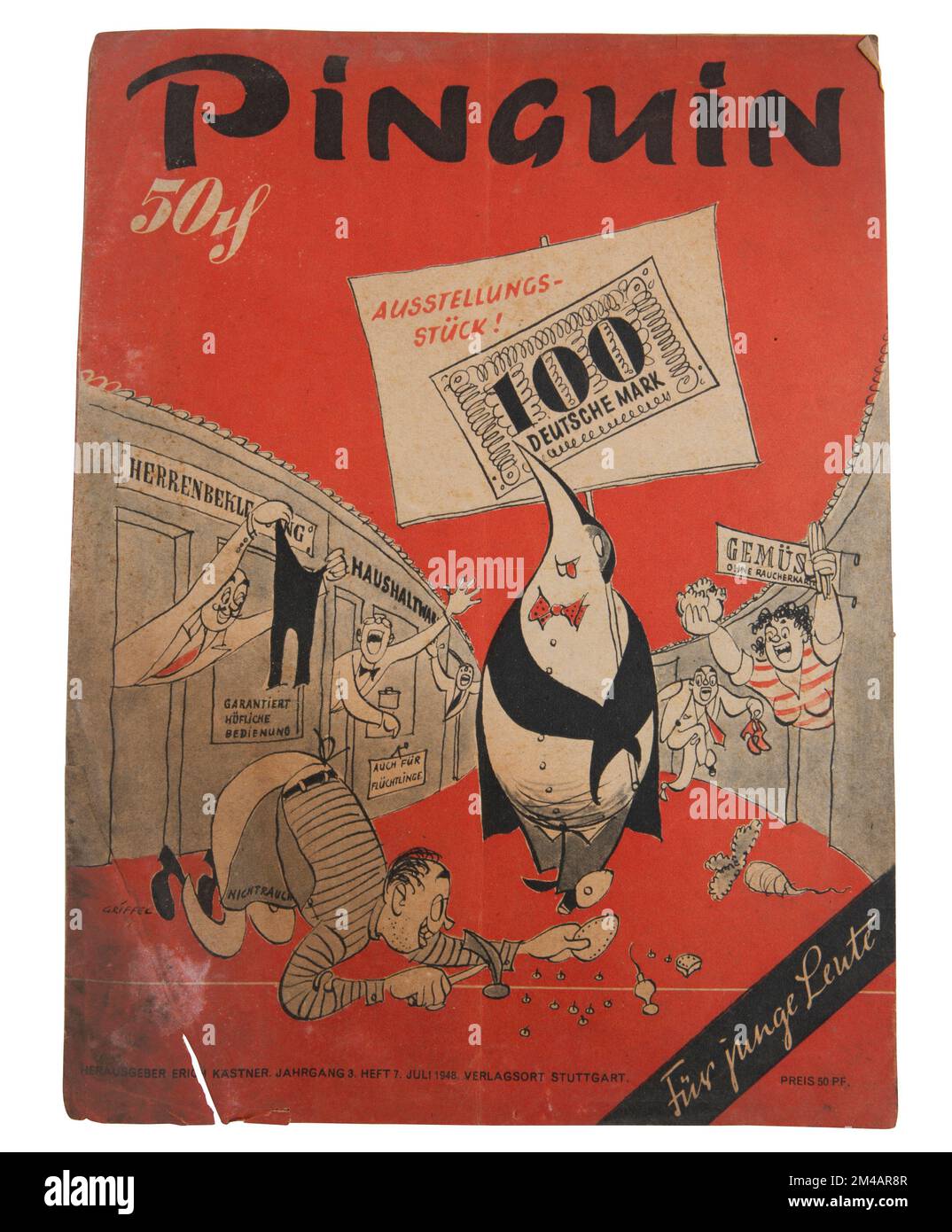 Piguin, Zeitschrift von Erich Kästner en el año 1948 Foto de stock