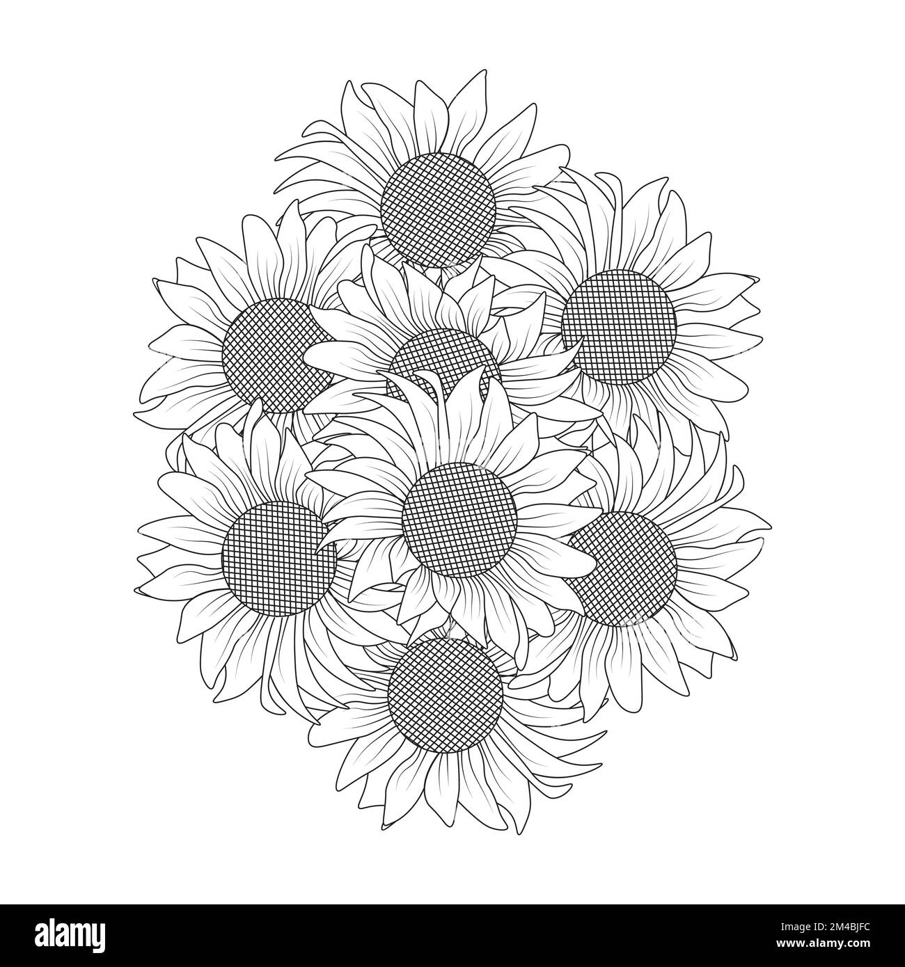 Dibujo De Flores Bonitas página para colorear de hermosas flores con dibujo de boceto a lápiz  detallado en gráfico vectorial de arte en línea Imagen Vector de stock -  Alamy