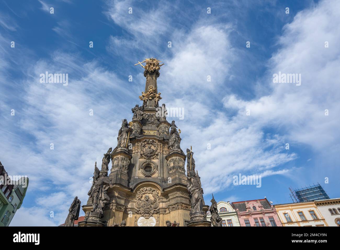 Columna de la Santísima Trinidad en la Plaza Superior - Olomouc, República Checa Foto de stock