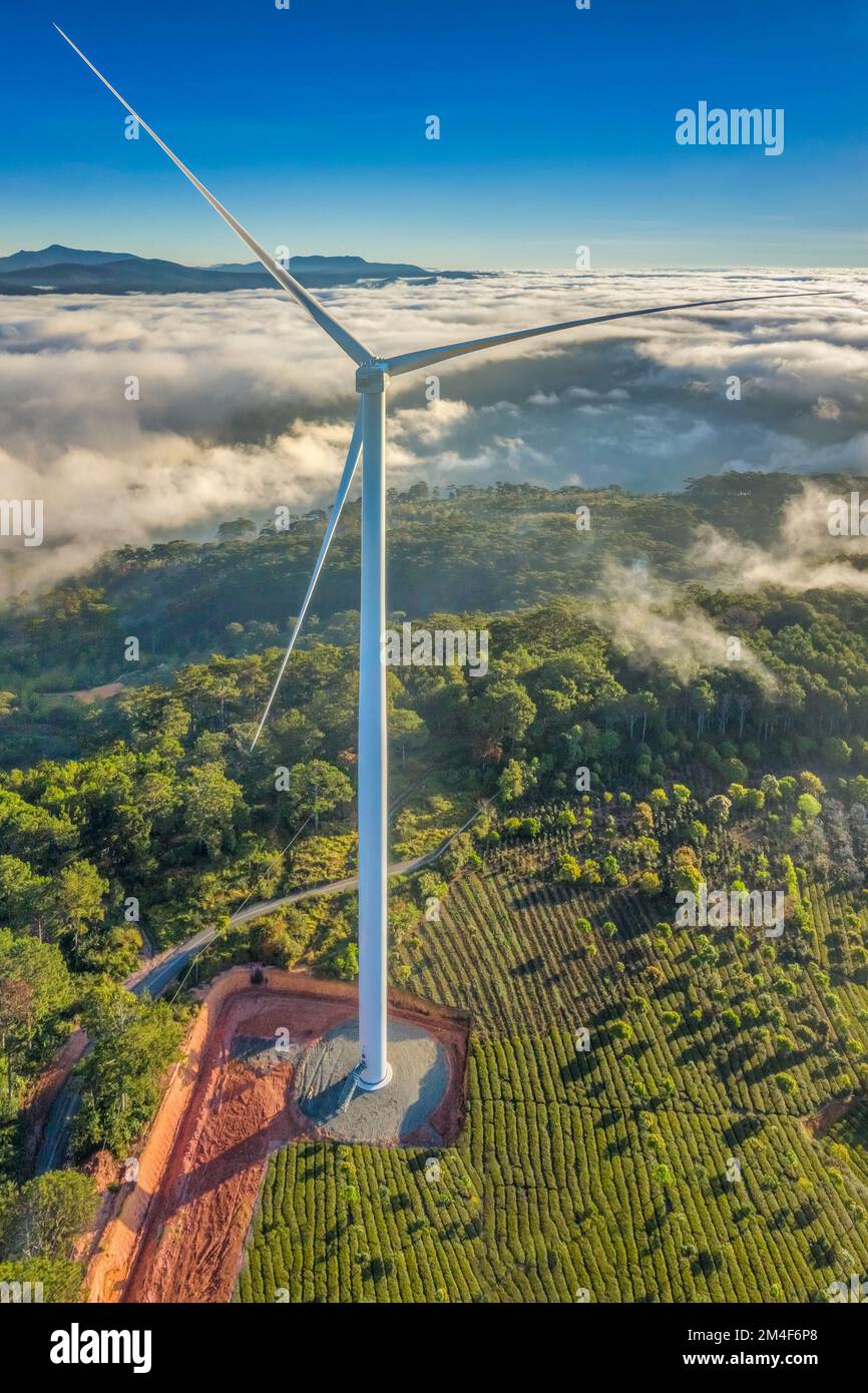 VISTA PANORÁMICA DEL PARQUE EÓLICO O PARQUE EÓLICO, CON TURBINAS