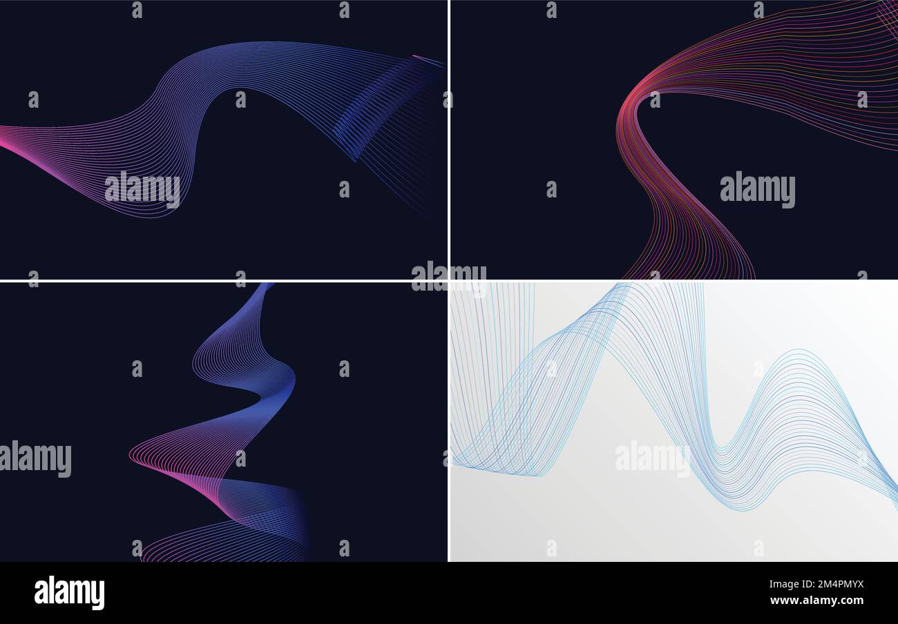 Fondo de vector abstracto de curva de onda moderna para una presentación de vanguardia Ilustración del Vector