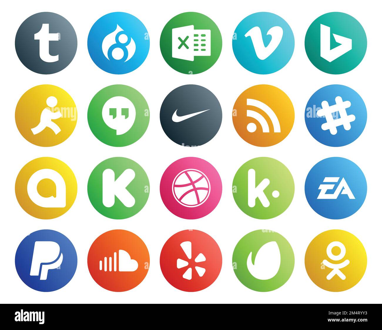 20 Paquete de iconos de redes sociales que incluye ea. kik. nike. goteo.  google allo Imagen Vector de stock - Alamy