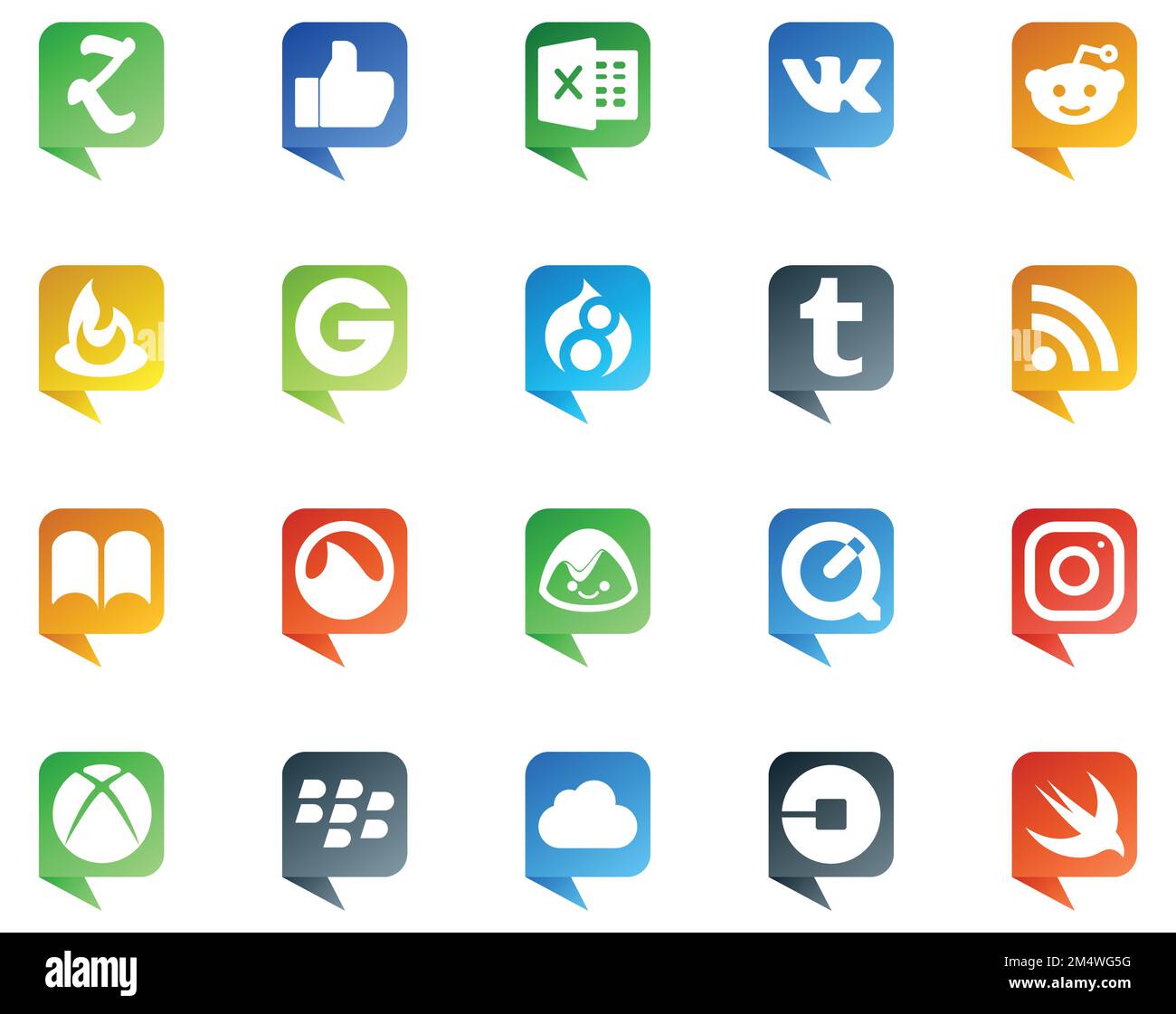 20 Social Media Speech Bubble Style Logo como icloud. xbox. tumblr.  instagram. basecamp Imagen Vector de stock - Alamy