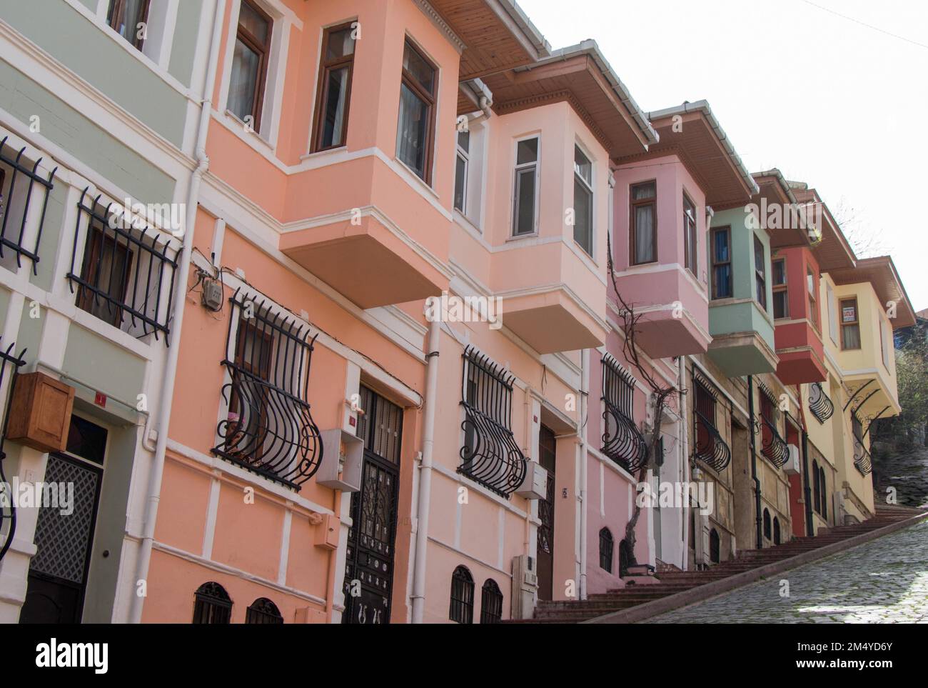 Ejemplo arquitectónico de excepcionales casas tradicionales turcas Foto de stock