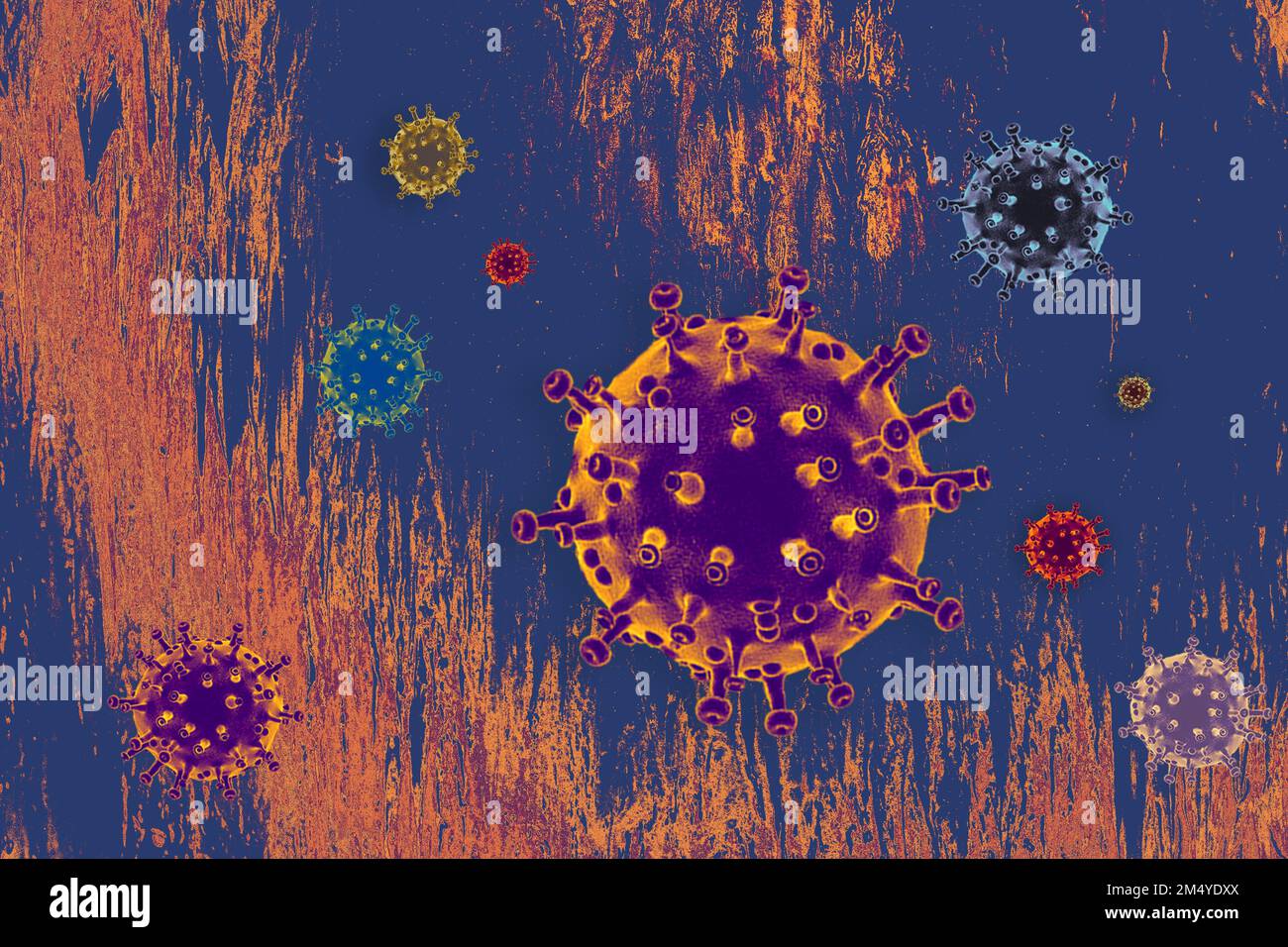 Brote de enfermedad de coronavirus (COVID-19) y antecedentes de influenza por coronavirus Foto de stock