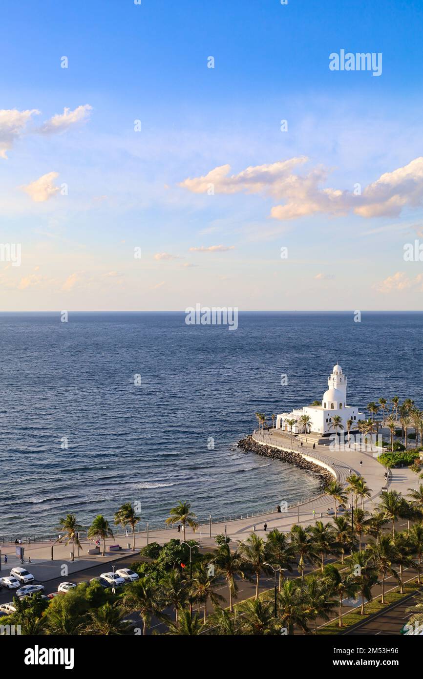 Vista superior de Jeddah, Arabia Saudita - Corniche, jeddah Waterfront, Costa del Mar Rojo Foto de stock