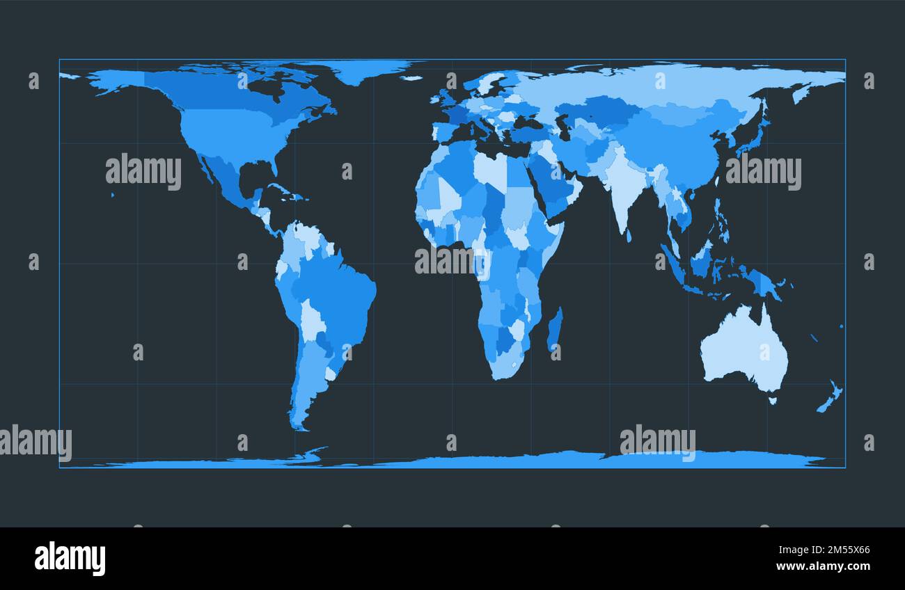 Mapa Del Mundo Proyección Cilíndrica De Igual área Ilustración Del Mundo Futurista Para Su 4904