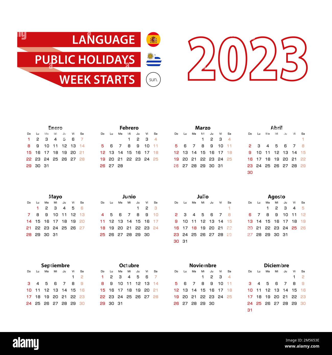 Calendario 2023 Mes Español Fotografías E Imágenes De Alta Resolución