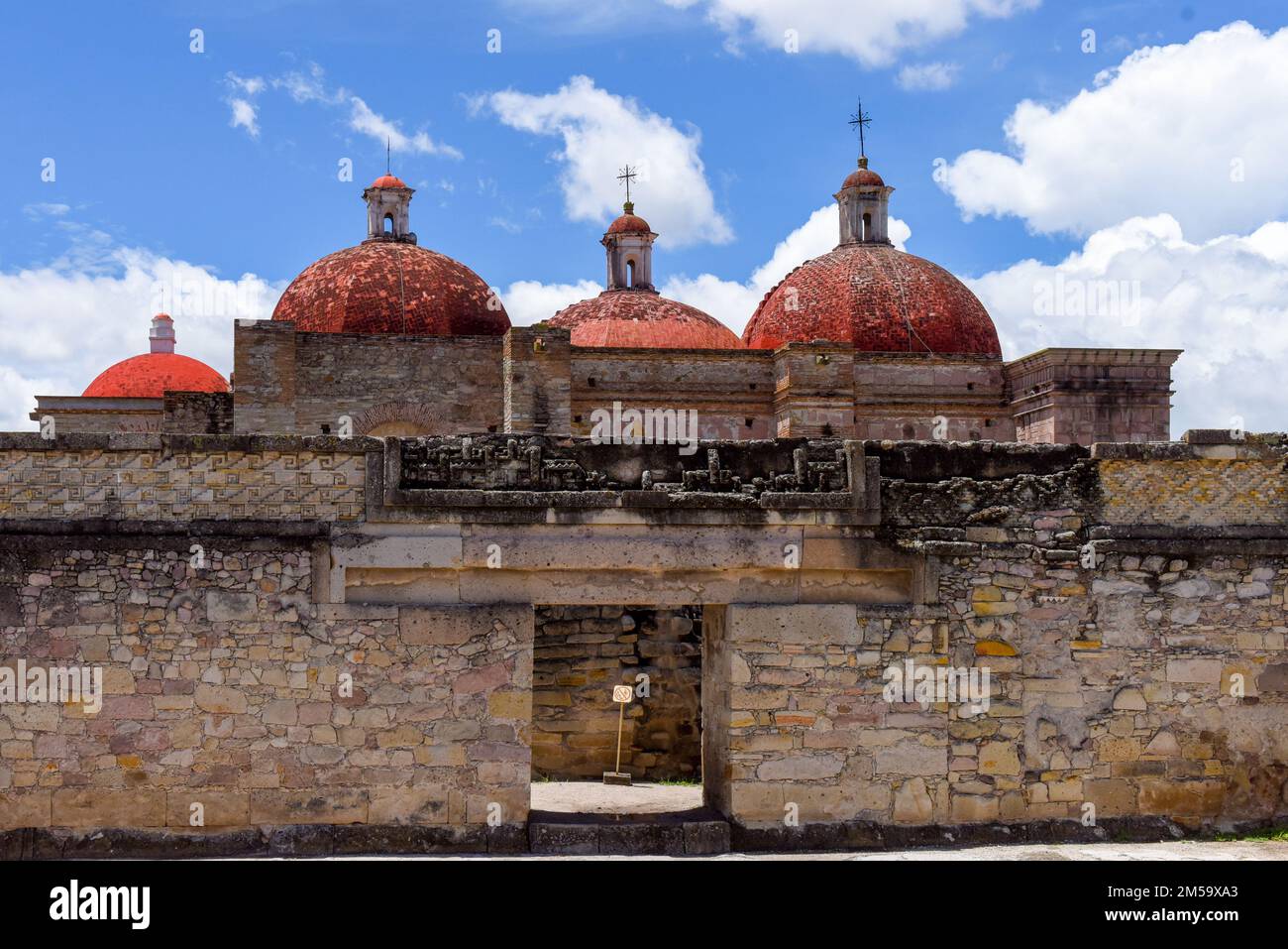 La zona arqueológica de Mitla (civilización zapoteca), estado de Oaxaca, México Foto de stock