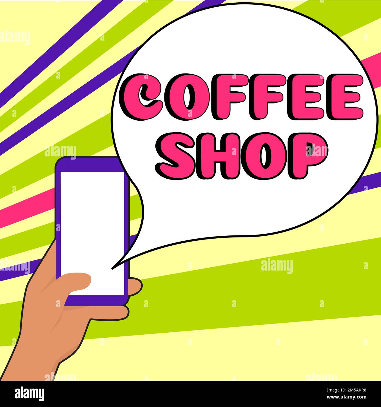 Letrero de escritura a mano Coffee Shop. Concepto que significa pequeño