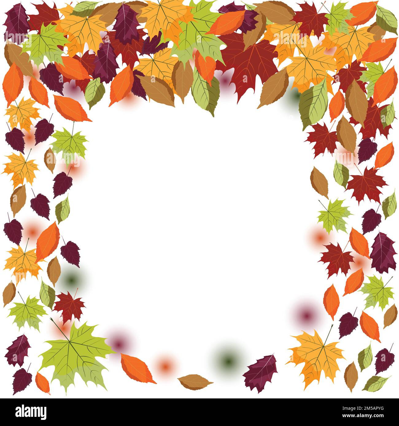 La caída de las hojas de otoño ilustración; Hoja cayendo; naranja, violeta, verde, marrón otoño hojas; venta; Ilustración del Vector