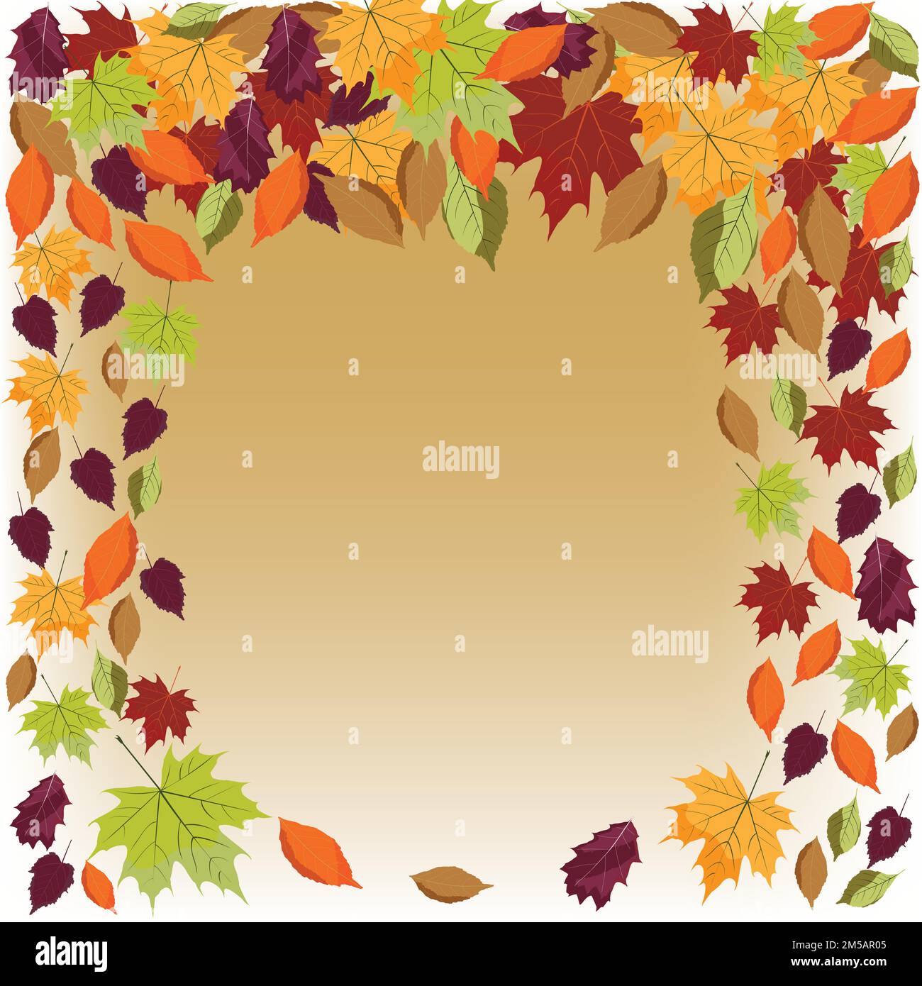 La caída de las hojas de otoño ilustración; Hoja cayendo; naranja, violeta, verde, marrón otoño hojas; venta; Ilustración del Vector