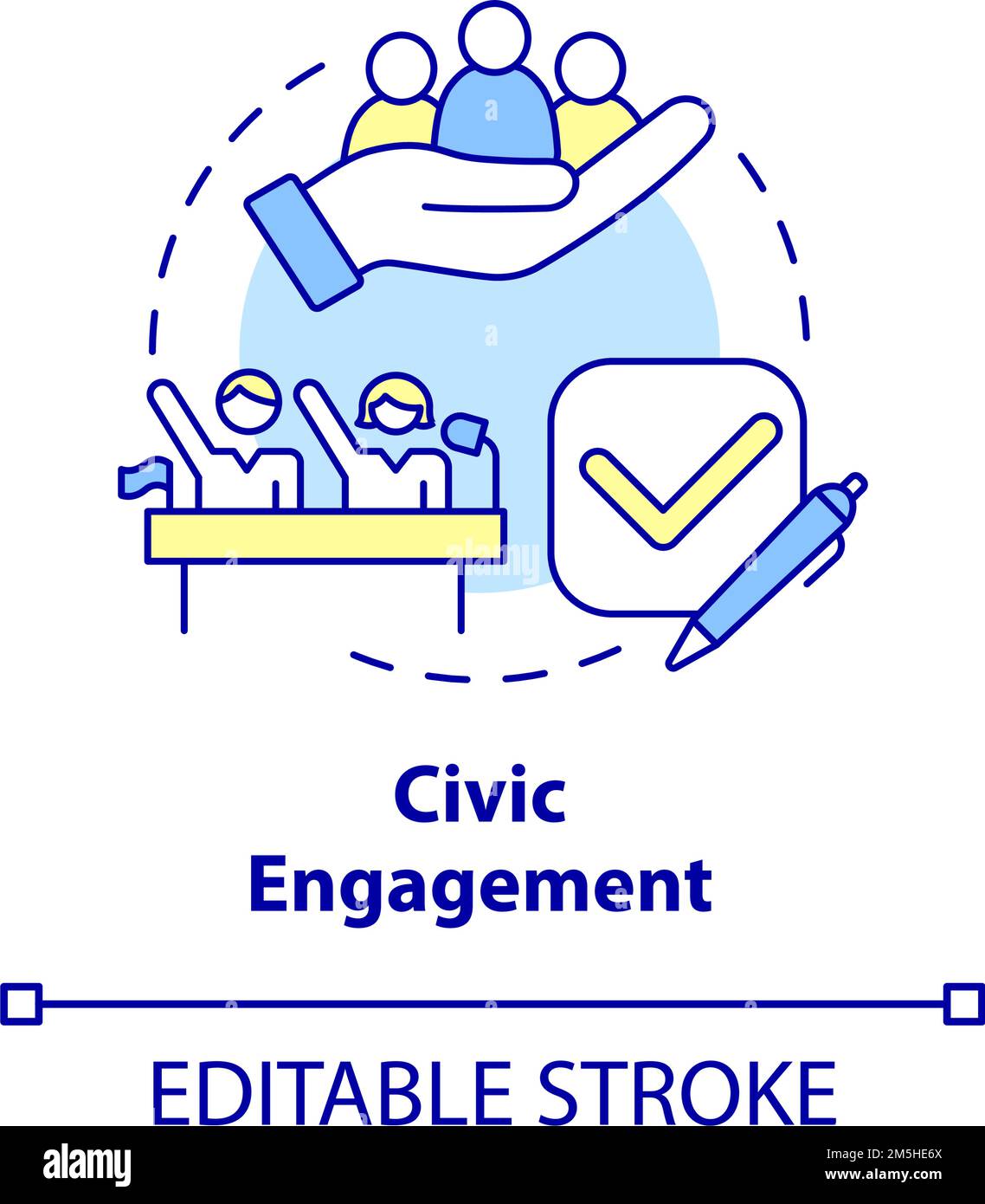 Icono de concepto de compromiso cívico Ilustración del Vector