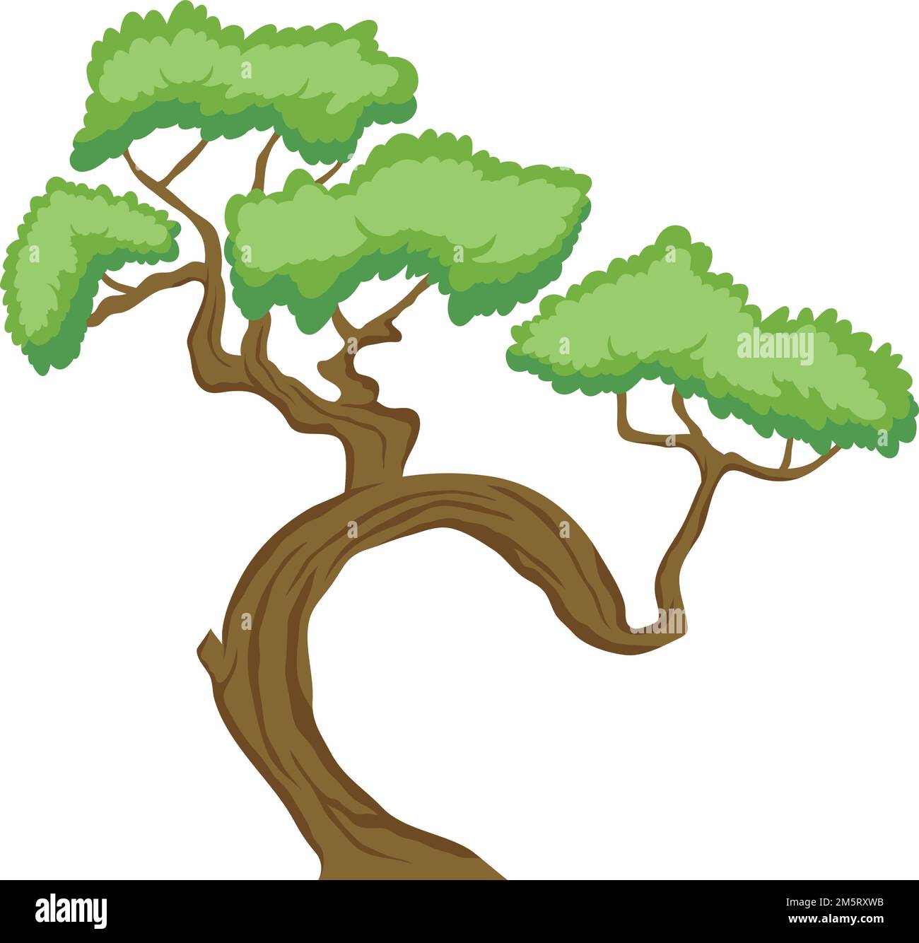 árbol doblado planta bosque icono Ilustración del Vector