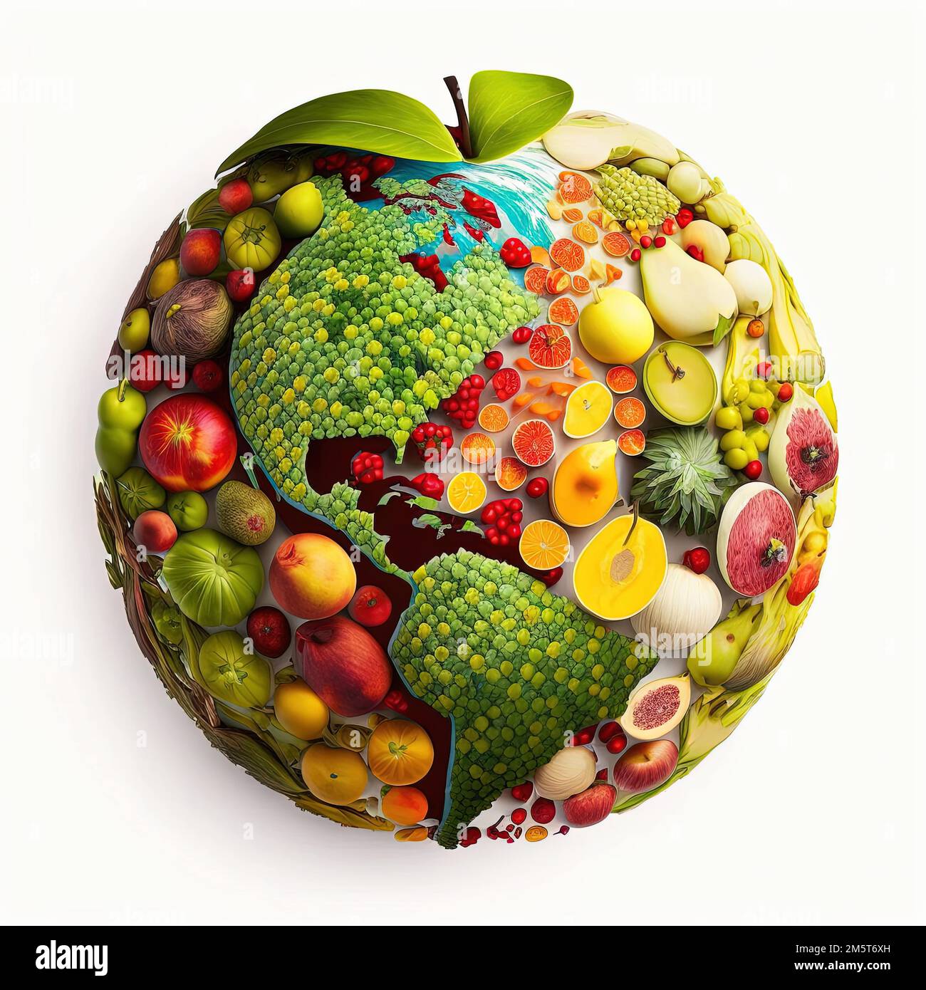 tierra hecho con frutas y verduras Fotografía de stock Alamy