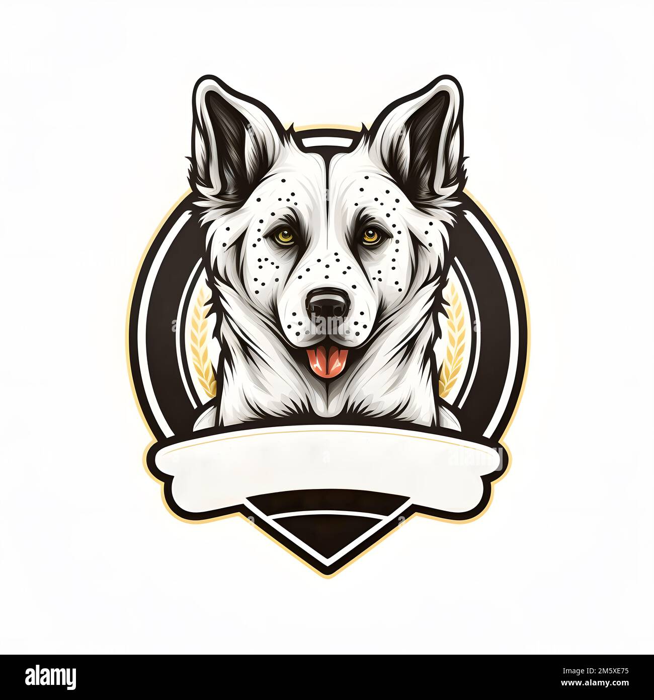 Vector logo de un club deportivo con mascota de perro. IA generativa. Foto de stock