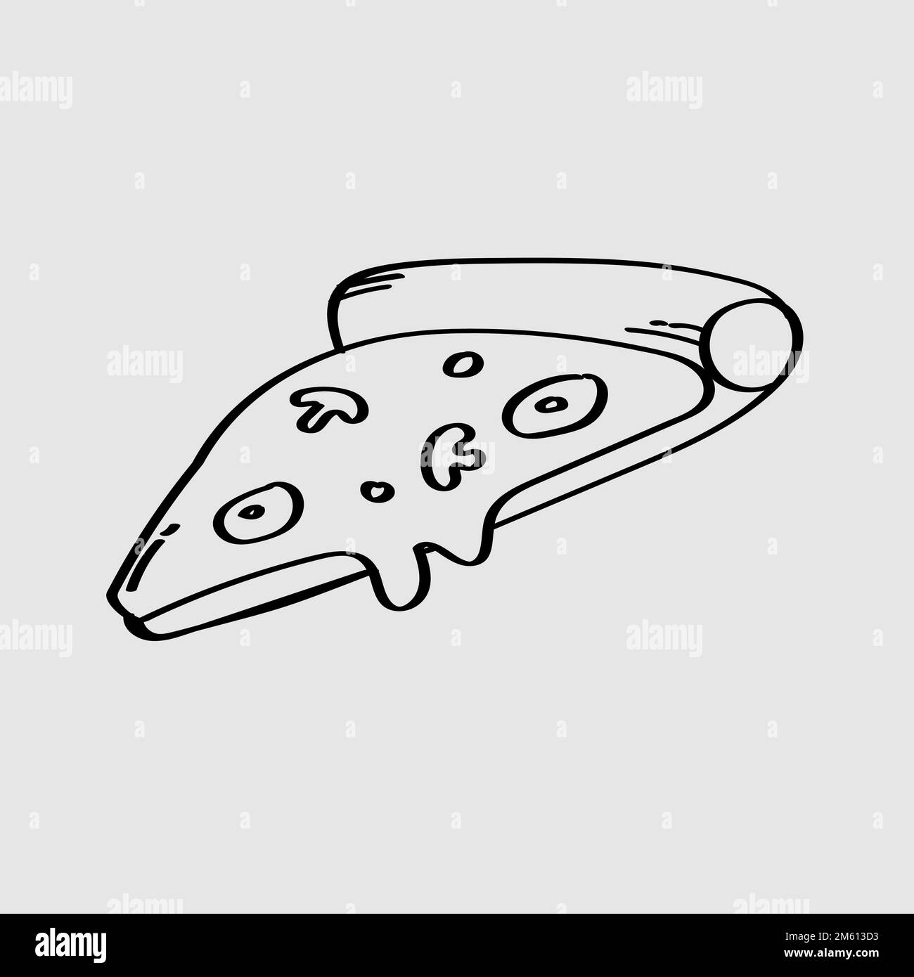 Rebanada de pizza de dibujos animados Imágenes de stock en blanco y