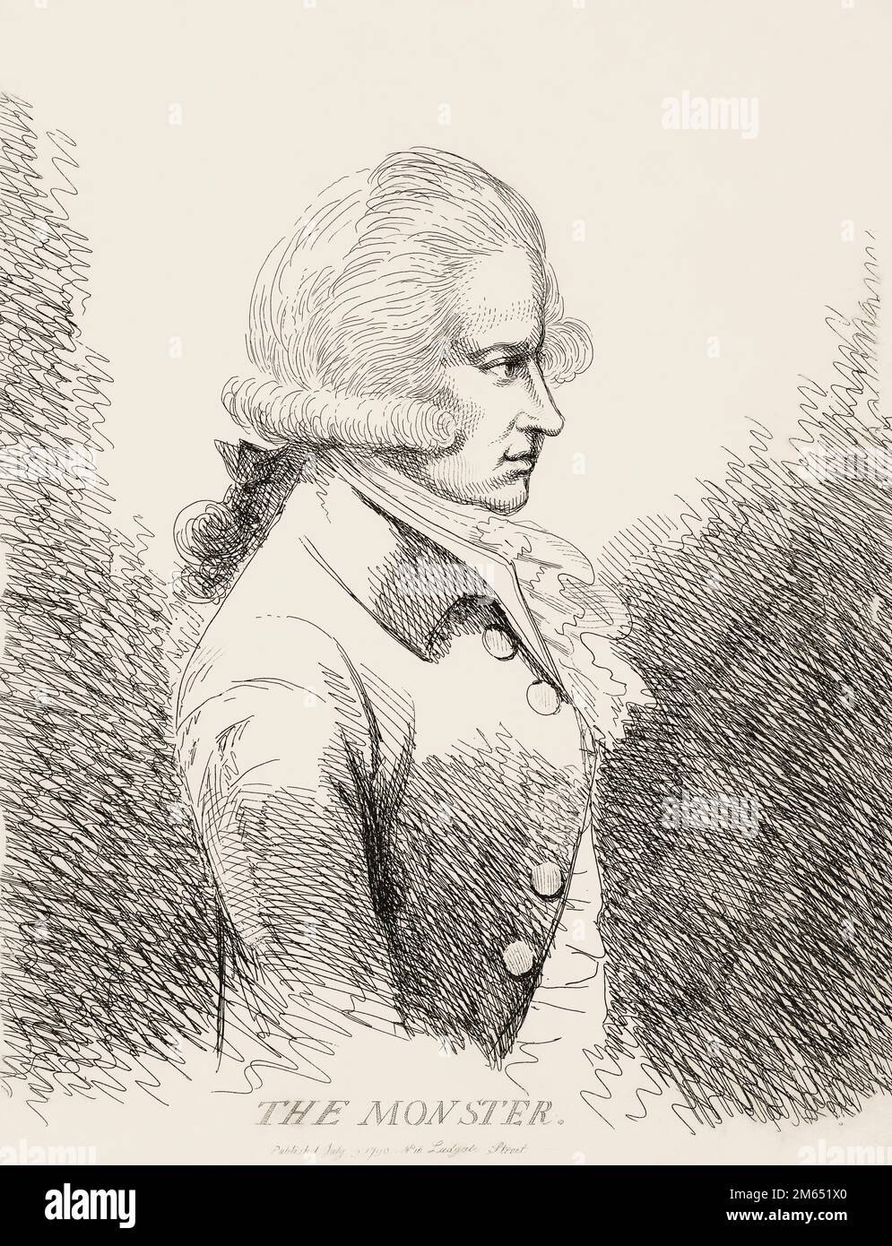 Renwick Williams también conocido como Rhynwick Williams. Finales del siglo 18th. Williams fue acusado de ser el Monstruo de Londres, un personaje que había aterrorizado a Londres entre 1788 y 1880 apuñalando hasta 50 ciudadanos desprevenidos, en su mayoría mujeres, en las nalgas. Williams fue declarado culpable y sentenciado a seis años de prisión. Foto de stock