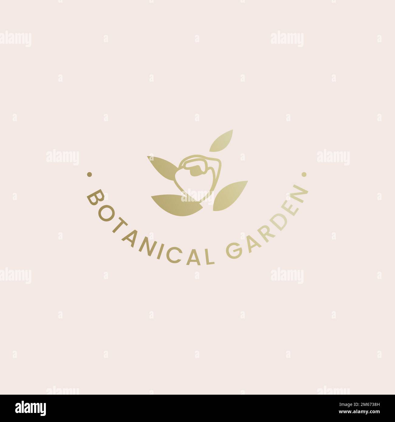 Jardín botánico rosa insignia vector Ilustración del Vector