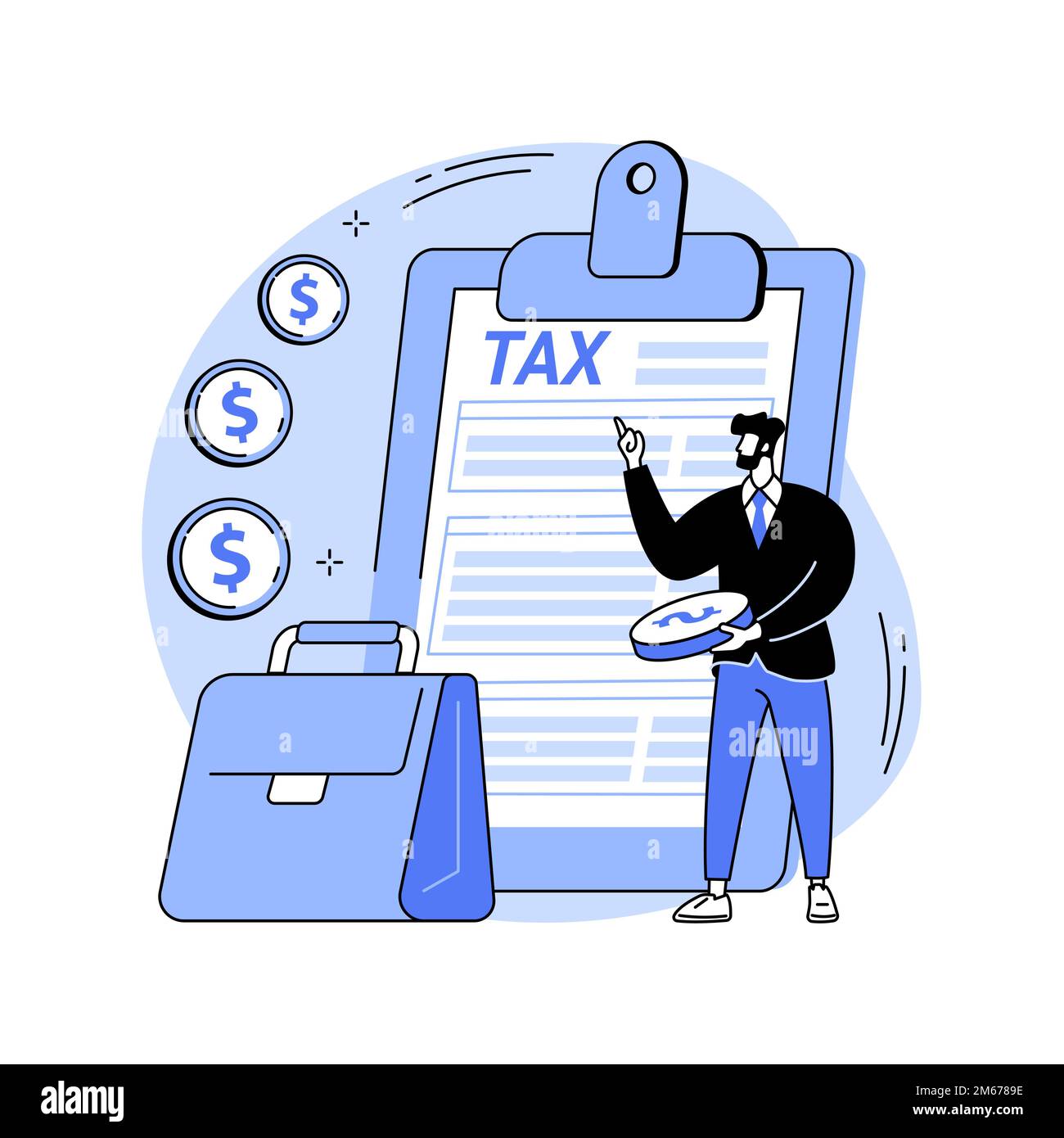 Declaración de impuestos sobre la renta de la corporación concepto abstracto ilustración vectorial. Formulario de declaración de ingresos de la empresa, contabilidad corporativa, preparación de impuestos, finanzas a Ilustración del Vector