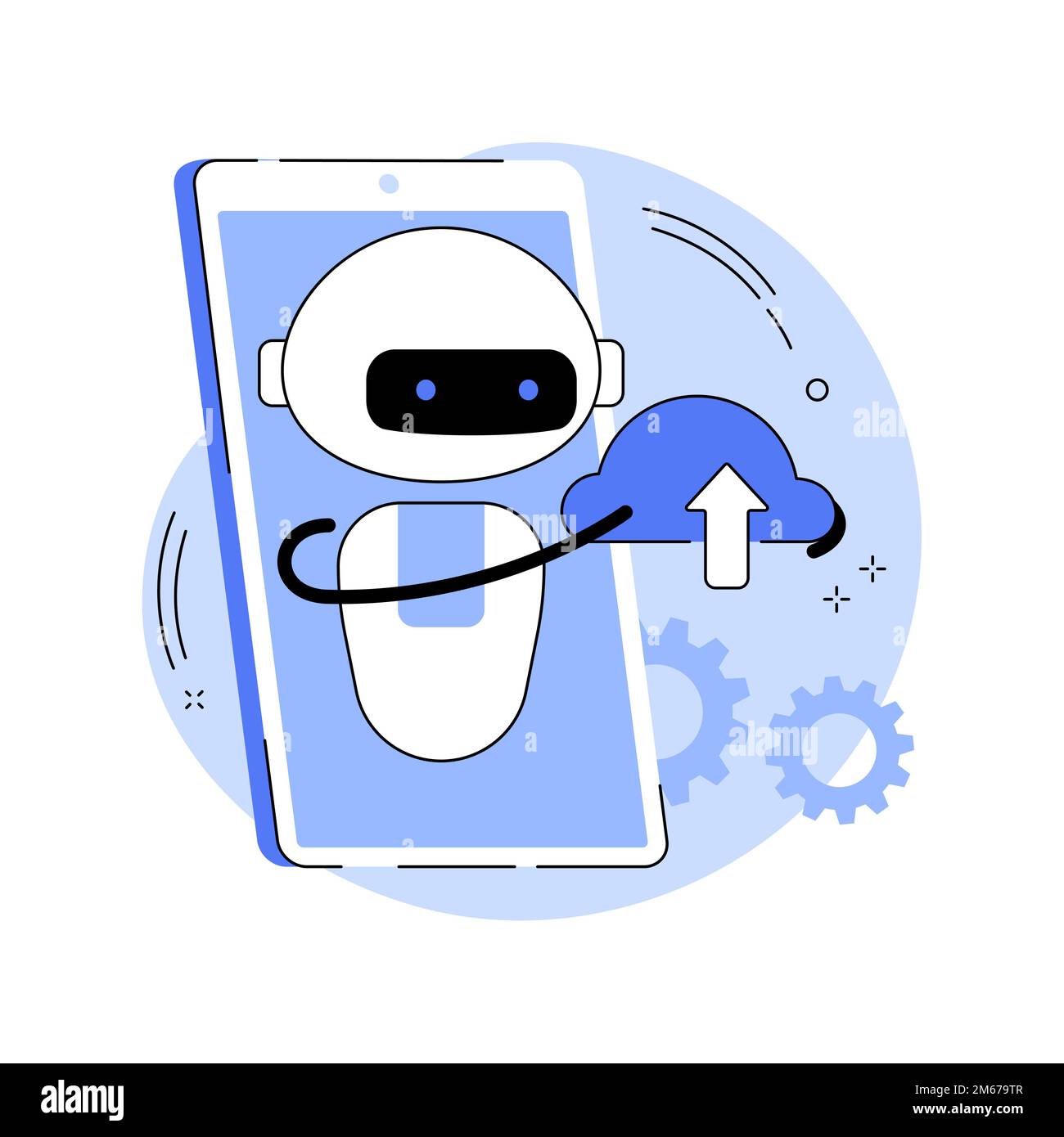 Cloud Robotics concepto abstracto vector ilustración. Aprendizaje