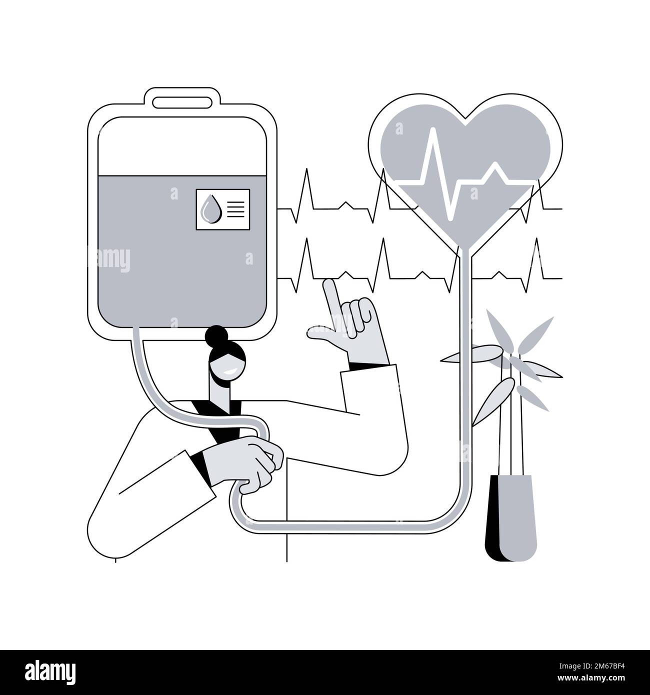 Donación de sangre abstracto concepto ilustración vectorial. Proceso de donación de plasma